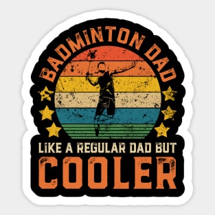 Badminton Dad Funny Vintage Badminton Father's Day Gift Sticker